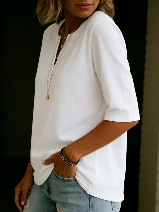 Louna™ | T-shirt Henley en coton