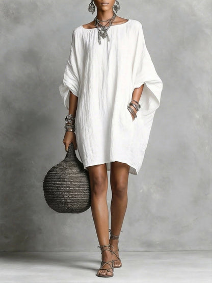 Samira™ | Robe coton &amp; lin décontractée