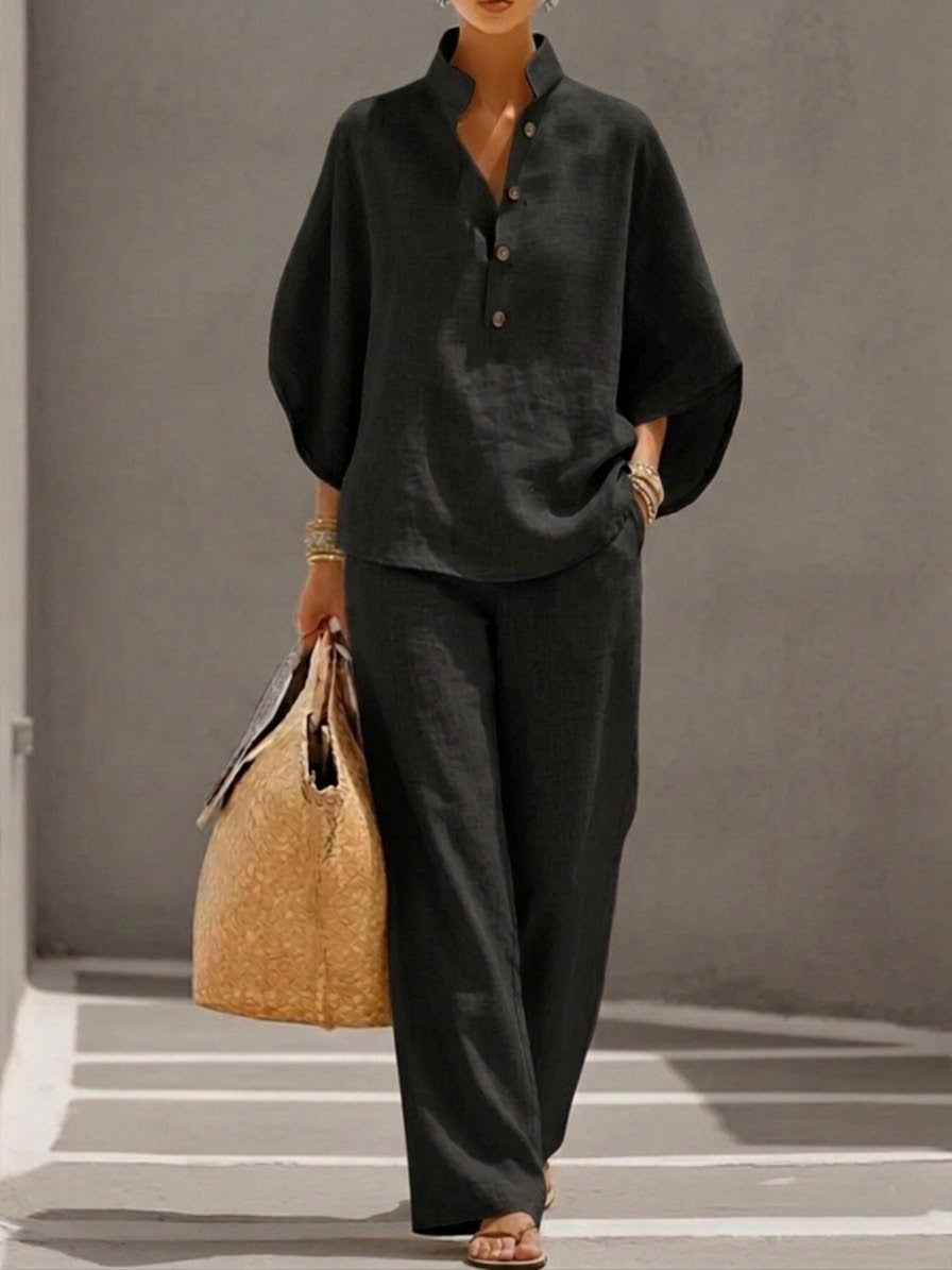 Amélie™ | Ensemble 2 pièces lin & coton