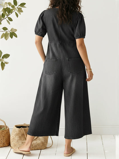 Alina™ | Combinaison en jean col V