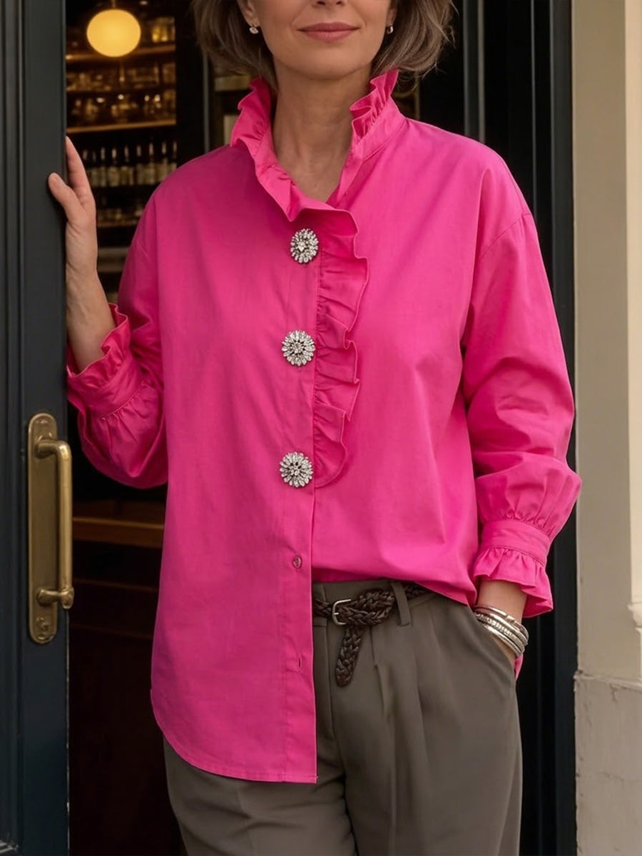 Eva™ | Chemise coton à col à volants