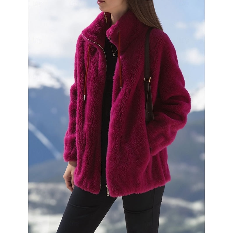 Marnie | Manteau douillet à col montant et fermeture éclair