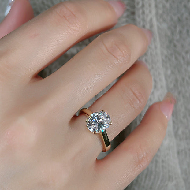 Birgit™ | Bague de fiançailles ovale bande fine