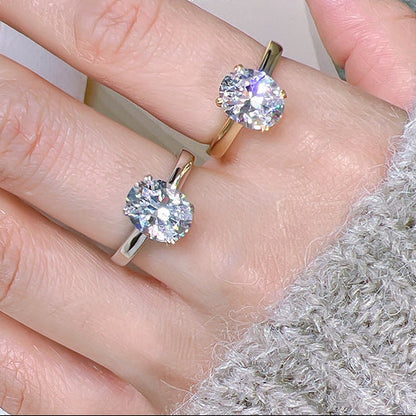Birgit™ | Bague de fiançailles ovale bande fine