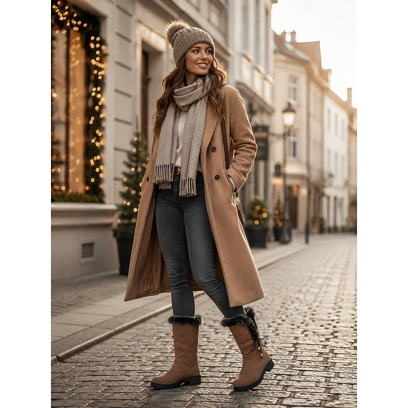Meredith | Bottes d’hiver montant jusqu’aux genoux avec bordure en fourrure