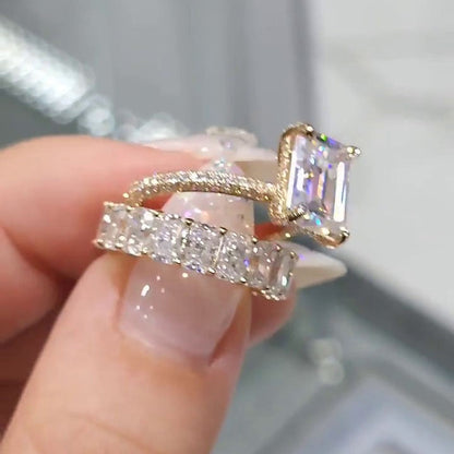 Émeraude™ | Ensemble bagues de mariée taille émeraude