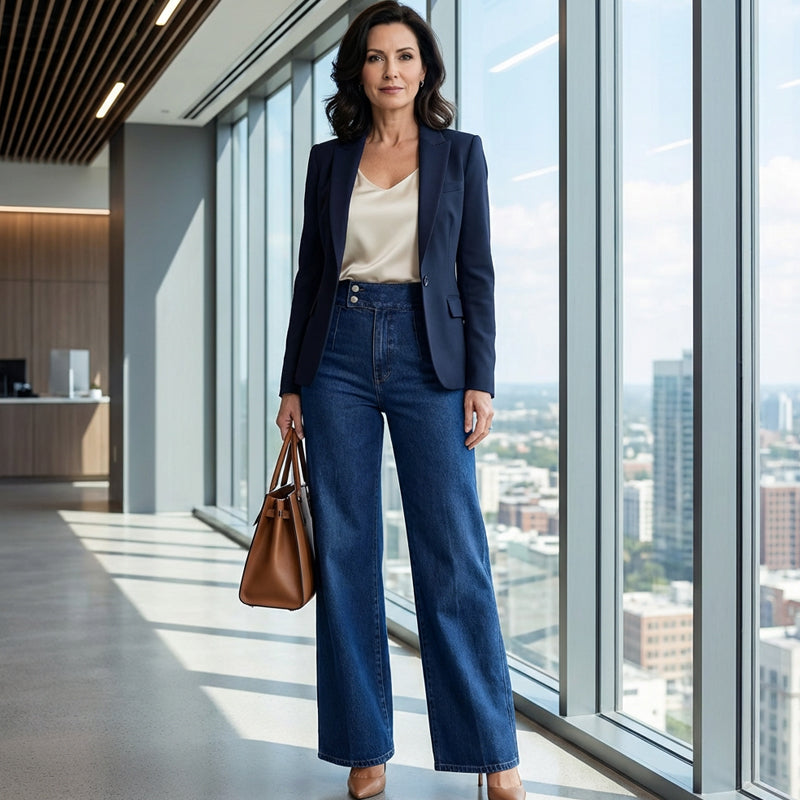 Zayna™ | Jean taille haute évasé