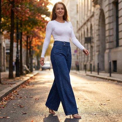 Zayna™ | Jean taille haute évasé