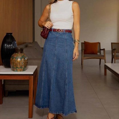 Liorenne™ | Jupe longue en jean taille haute