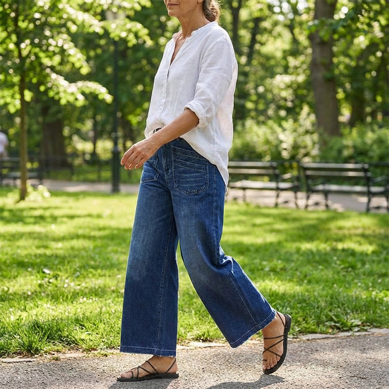 Loubna™ | Jeans taille haute évasé