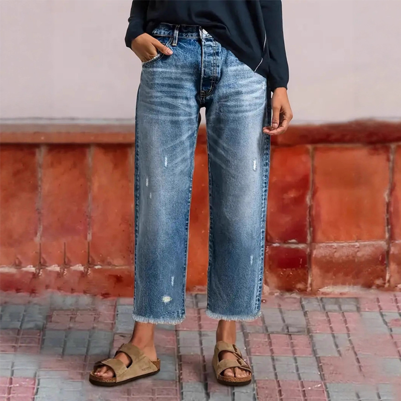 Amirah™ | Jeans droits courts rétro