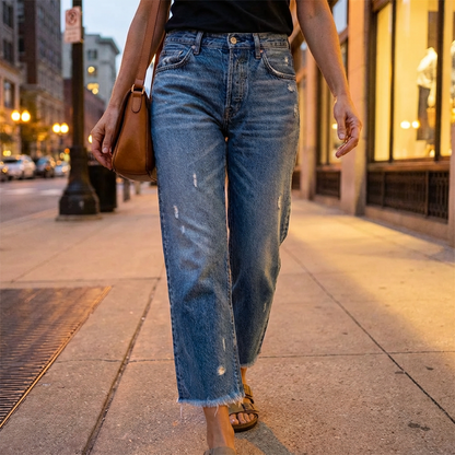Amirah™ | Jeans droits courts rétro