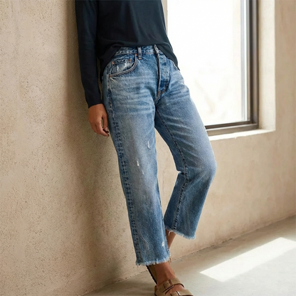Amirah™ | Jeans droits courts rétro