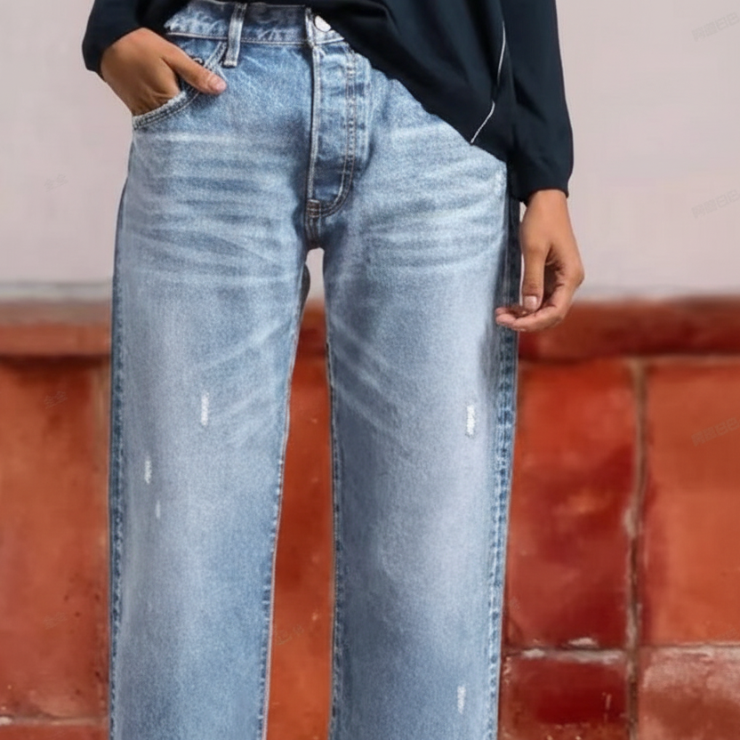 Amirah™ | Jeans droits courts rétro