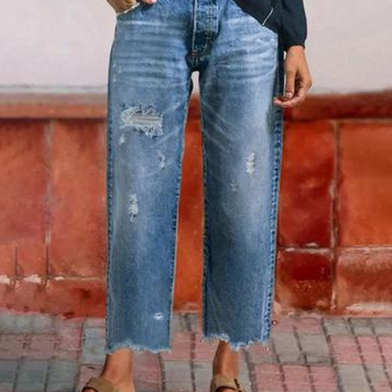 Amirah™ | Jeans droits courts rétro