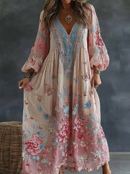 Papillon™ | Robe maxi col en V