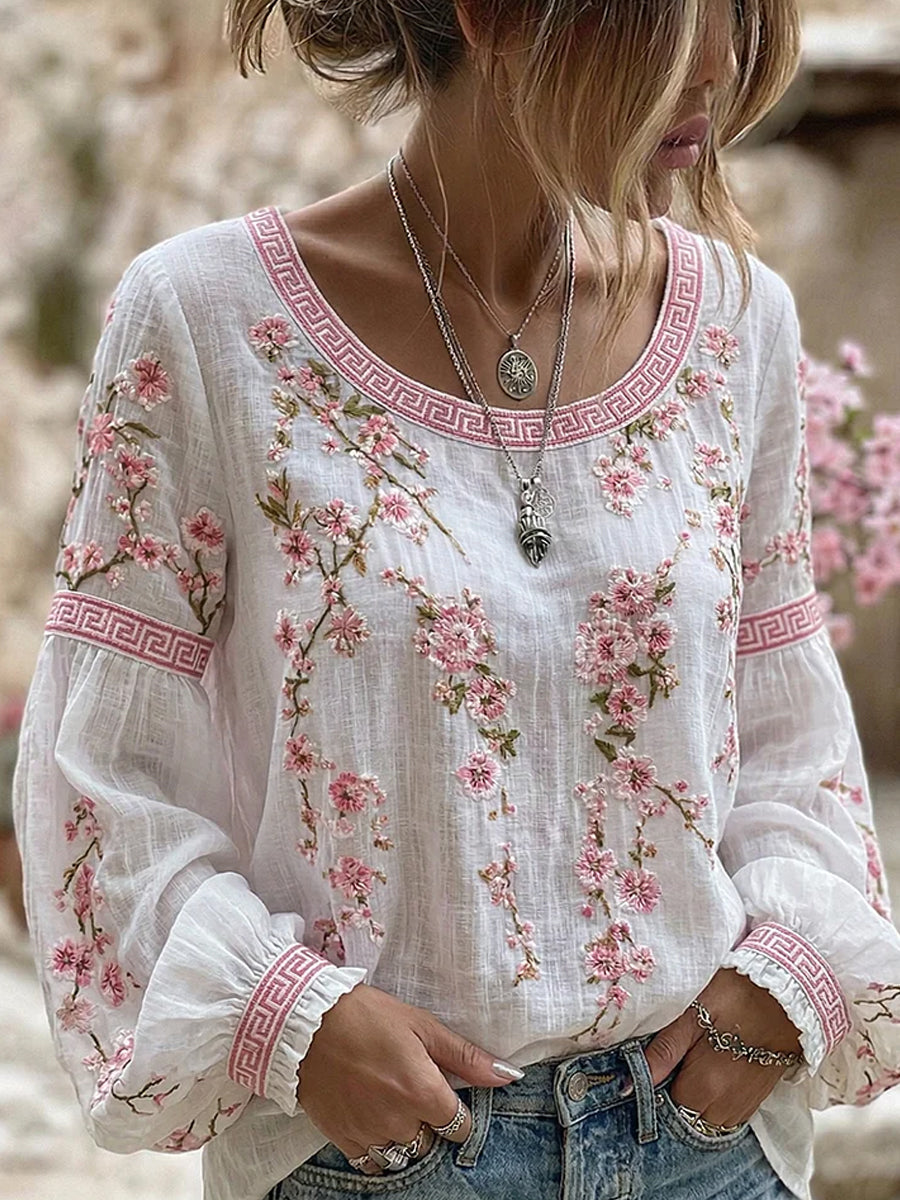 Shira™ | Top brodé patchwork