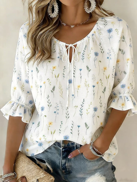 Fleurette™ | Chemise florale manches 3/4