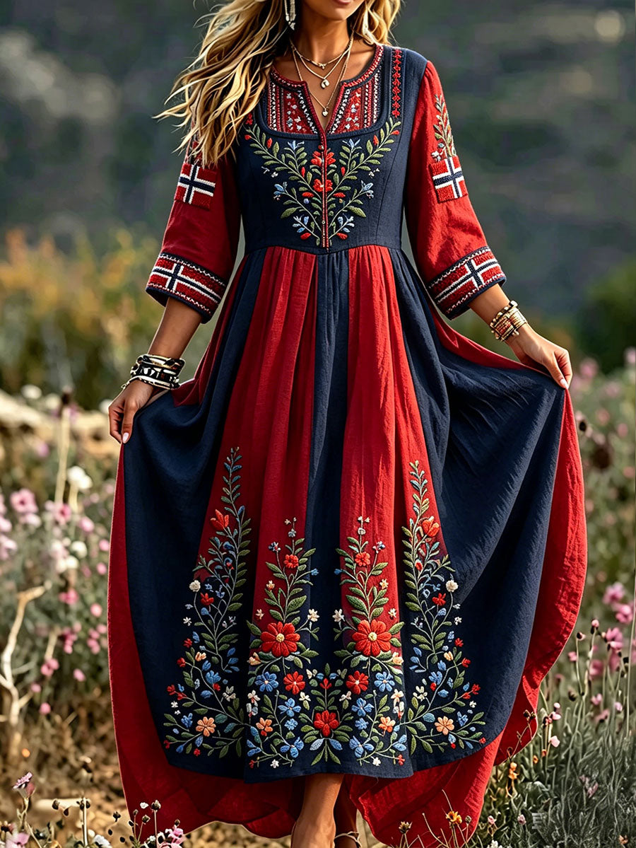 Norvège™ | Robe maxi art scandinave