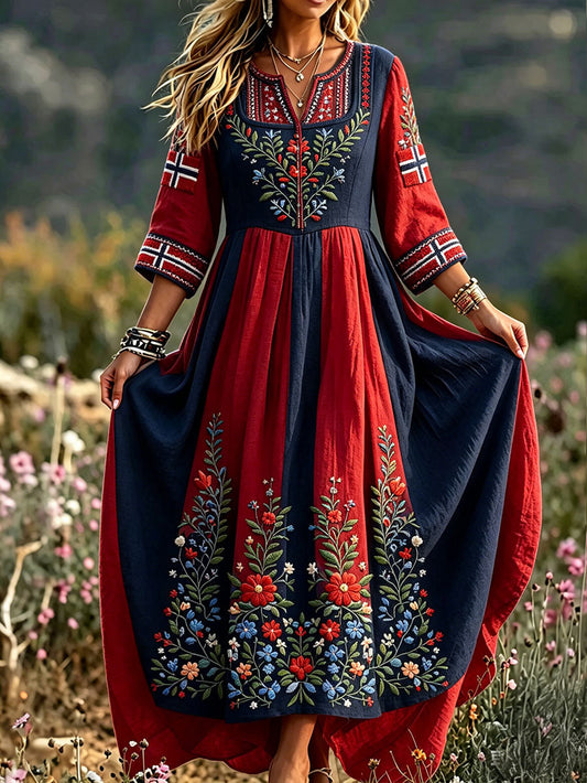 Norvège™ | Robe maxi art scandinave