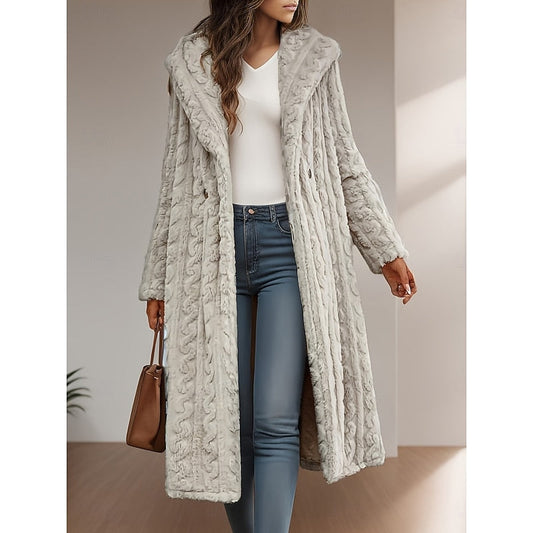 Marion | Manteau long à capuche ouvert sur le devant