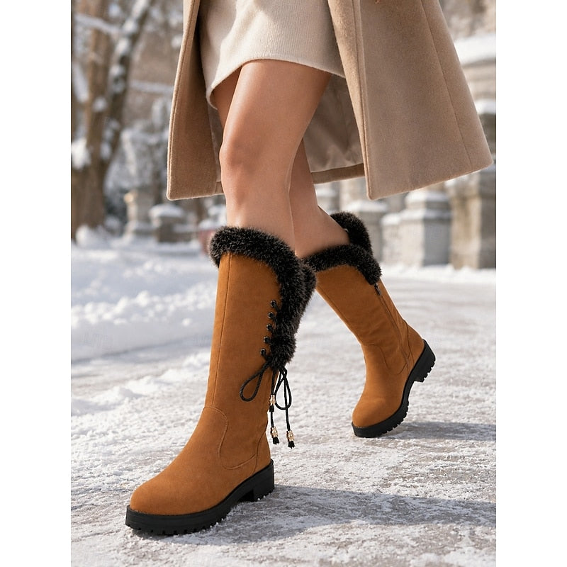 Meredith | Bottes d’hiver montant jusqu’aux genoux avec bordure en fourrure