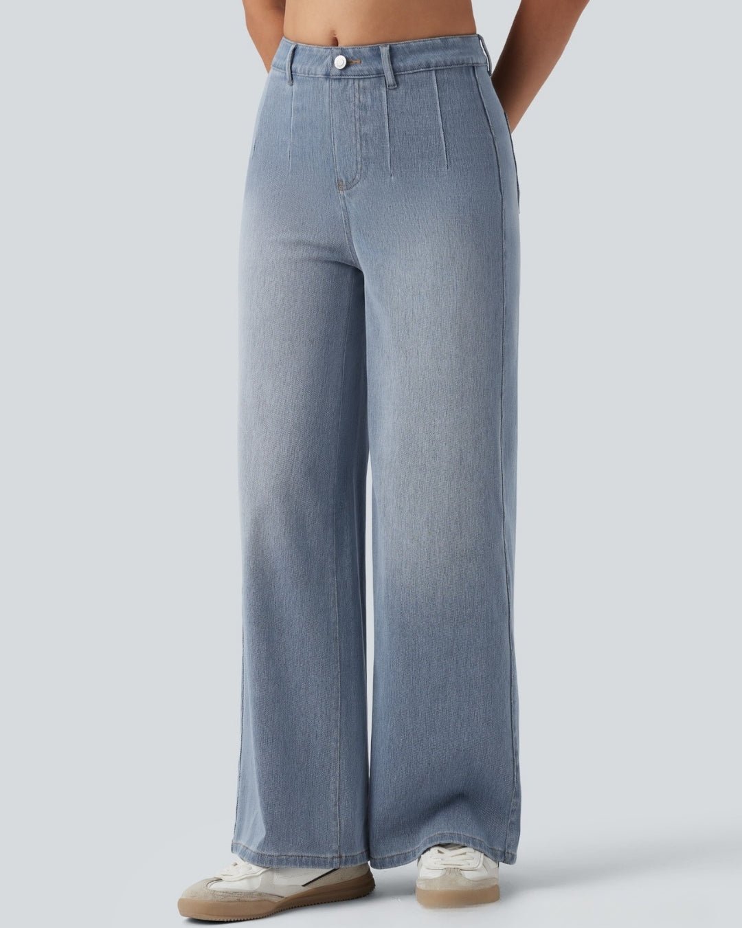 Virelle™ | Jean jambe large bleu azur