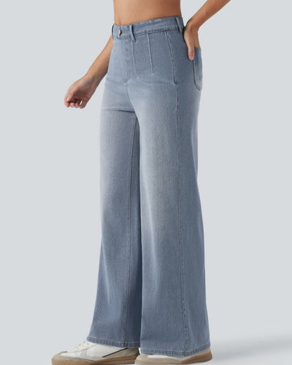 Virelle™ | Jean jambe large bleu azur