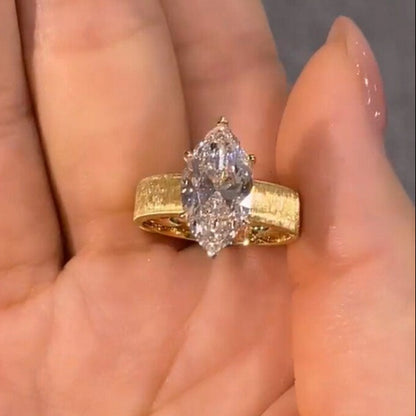 Verena™ | Bague de fiançailles marquise bande large