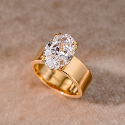 Jasmin™ | Bague de fiançailles ovale bande large