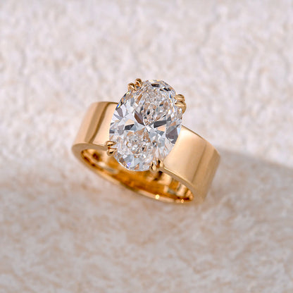 Jasmin™ | Bague de fiançailles ovale bande large
