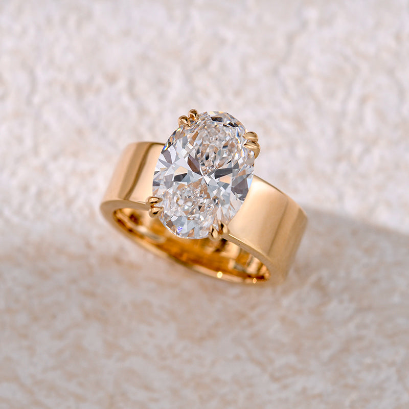 Jasmin™ | Bague de fiançailles ovale bande large