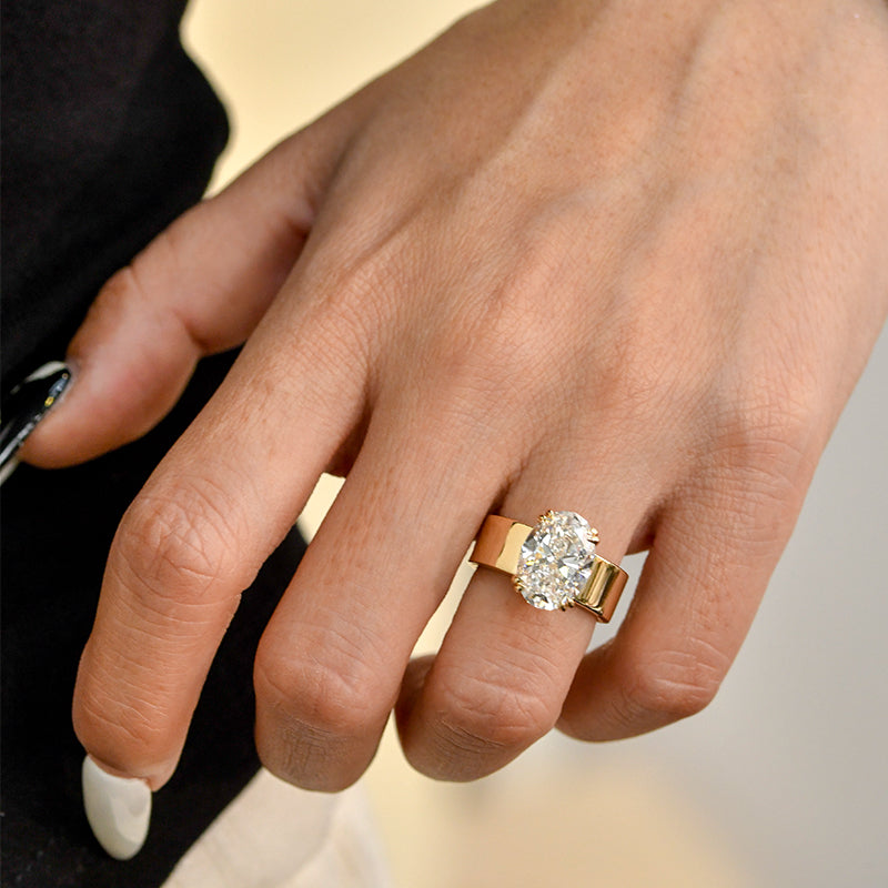Jasmin™ | Bague de fiançailles ovale bande large