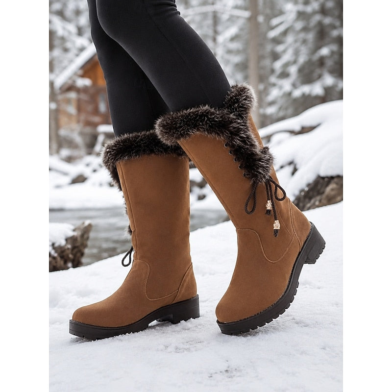 Meredith | Bottes d’hiver montant jusqu’aux genoux avec bordure en fourrure